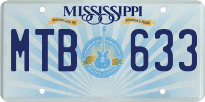 MS license plate MTB633