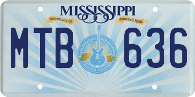 MS license plate MTB636