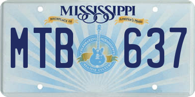 MS license plate MTB637