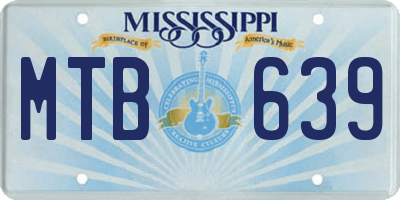 MS license plate MTB639