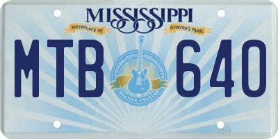 MS license plate MTB640