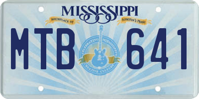 MS license plate MTB641