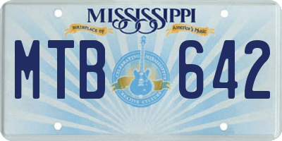 MS license plate MTB642