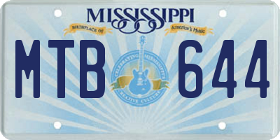 MS license plate MTB644