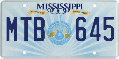 MS license plate MTB645