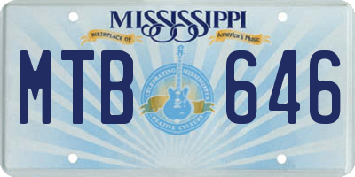 MS license plate MTB646