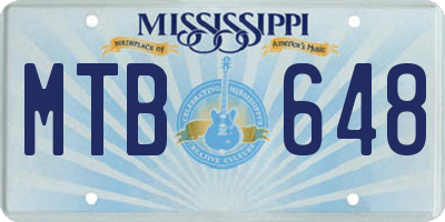 MS license plate MTB648