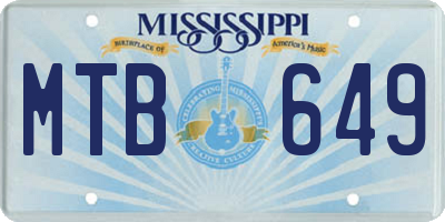 MS license plate MTB649