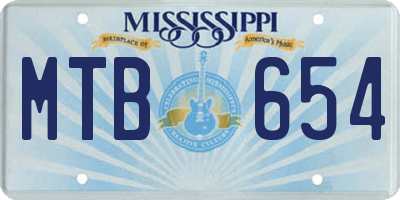 MS license plate MTB654