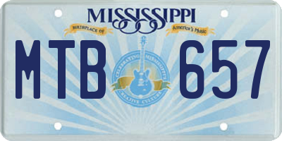 MS license plate MTB657