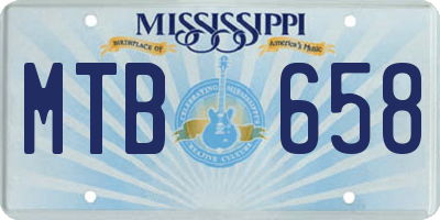 MS license plate MTB658