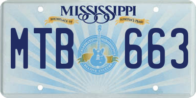 MS license plate MTB663