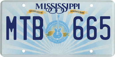 MS license plate MTB665