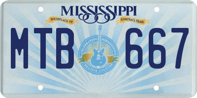 MS license plate MTB667