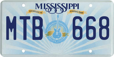 MS license plate MTB668