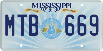 MS license plate MTB669