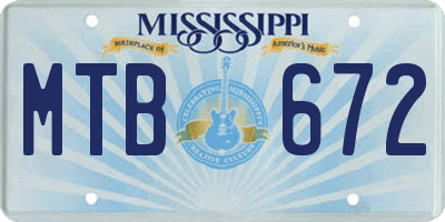 MS license plate MTB672