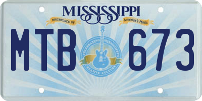 MS license plate MTB673