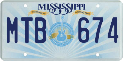 MS license plate MTB674