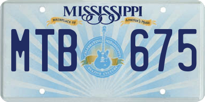 MS license plate MTB675
