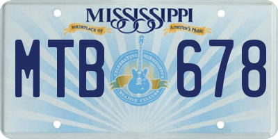 MS license plate MTB678
