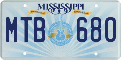 MS license plate MTB680