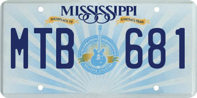 MS license plate MTB681