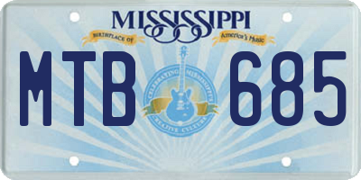 MS license plate MTB685