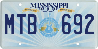 MS license plate MTB692