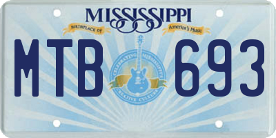 MS license plate MTB693