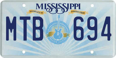 MS license plate MTB694