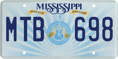 MS license plate MTB698