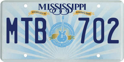 MS license plate MTB702