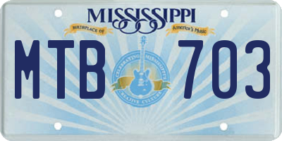 MS license plate MTB703