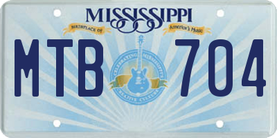 MS license plate MTB704
