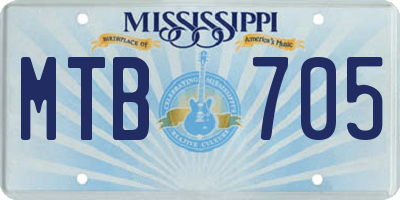 MS license plate MTB705