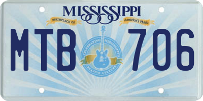 MS license plate MTB706