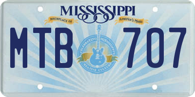MS license plate MTB707