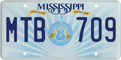 MS license plate MTB709