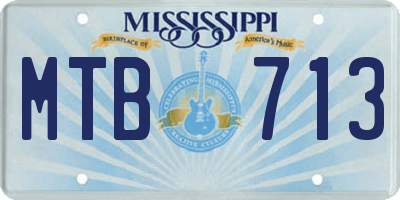 MS license plate MTB713