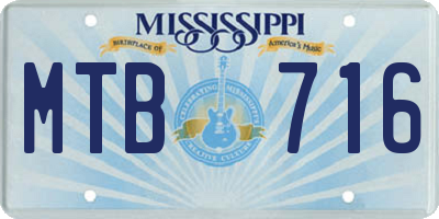 MS license plate MTB716