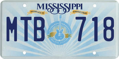 MS license plate MTB718