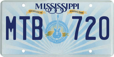 MS license plate MTB720