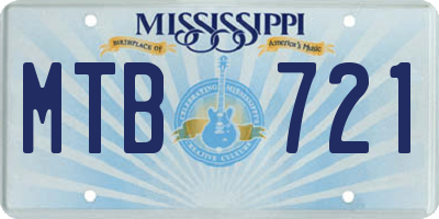 MS license plate MTB721