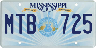 MS license plate MTB725