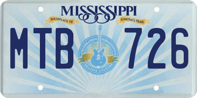 MS license plate MTB726