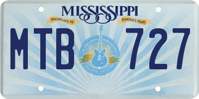 MS license plate MTB727
