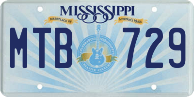 MS license plate MTB729
