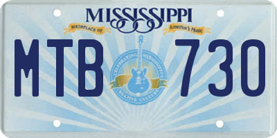MS license plate MTB730