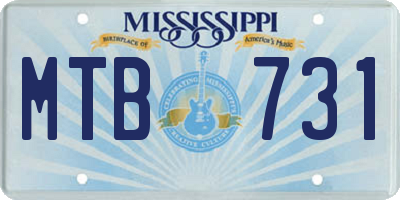 MS license plate MTB731